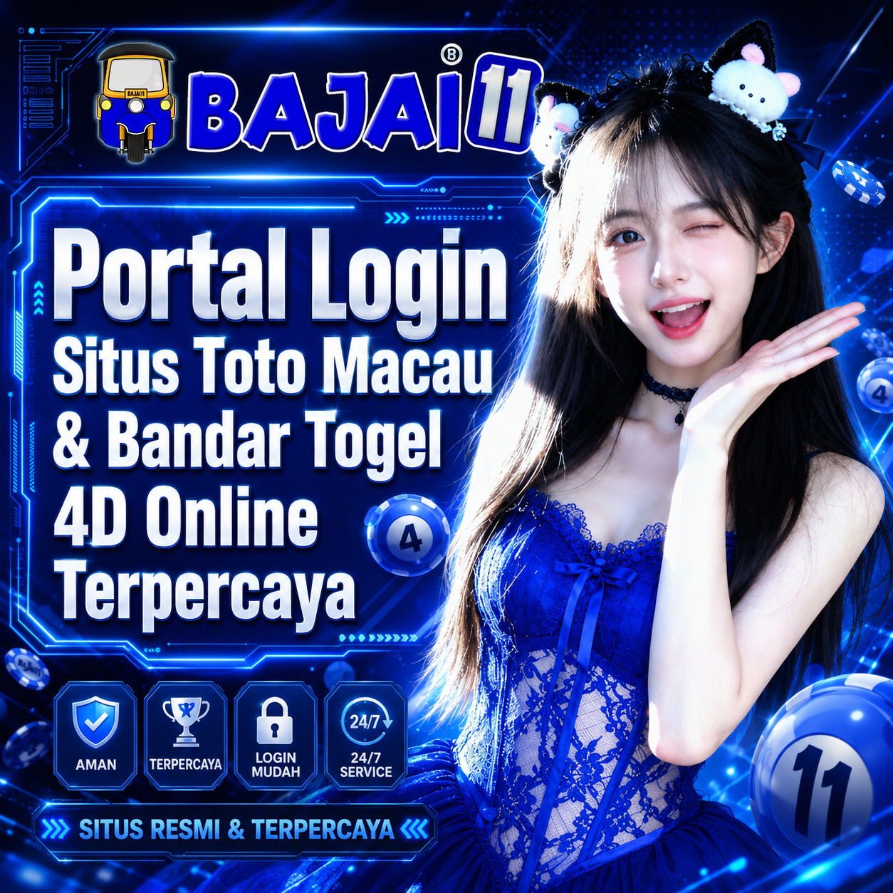 Thumbnail 1 of 3, Poster, BAJAI11 | Portal Login Situs Toto Macau & Bandar Togel 4D Online Terpercaya designed and sold by BAJAI11.